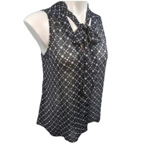 Gap Sheer Sleeveless Tie Front Button Down Sz Sm